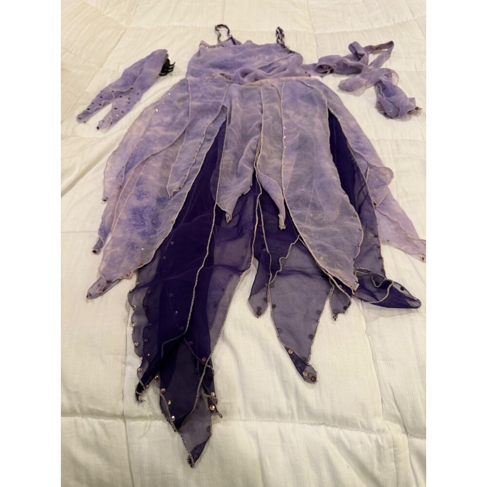 "Enchanted Fairy Dance Costume Dress For Girls With Iridescent Sequins & Flowing